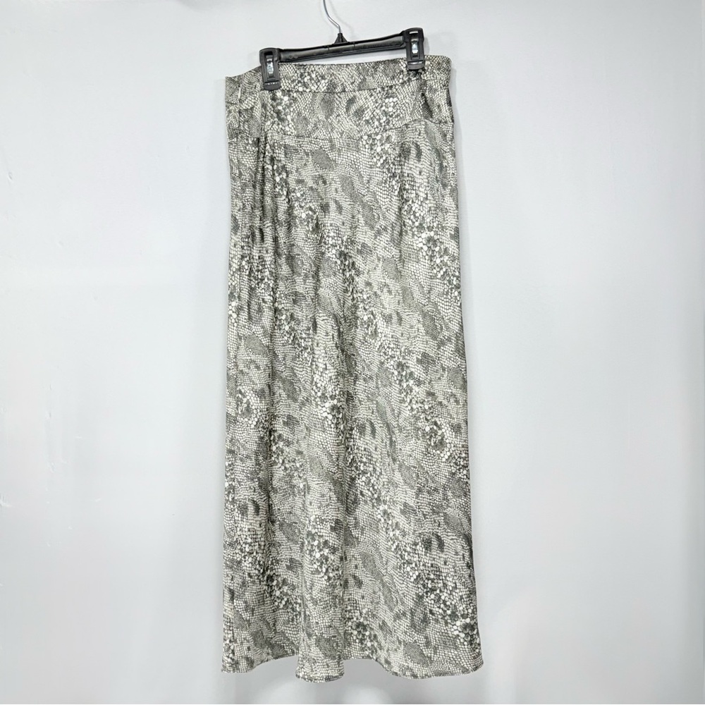 Snake Print Free People Grey Polyester Maxi Skirt 8 - Picture 3 of 10